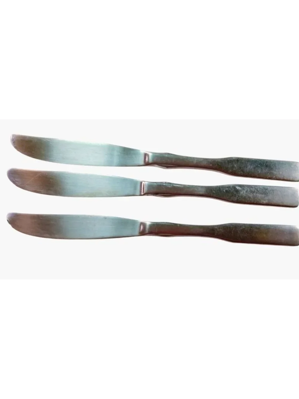 Vintage Stainless Steel Dinner Knives Classic Solid Design Replacement lot 3